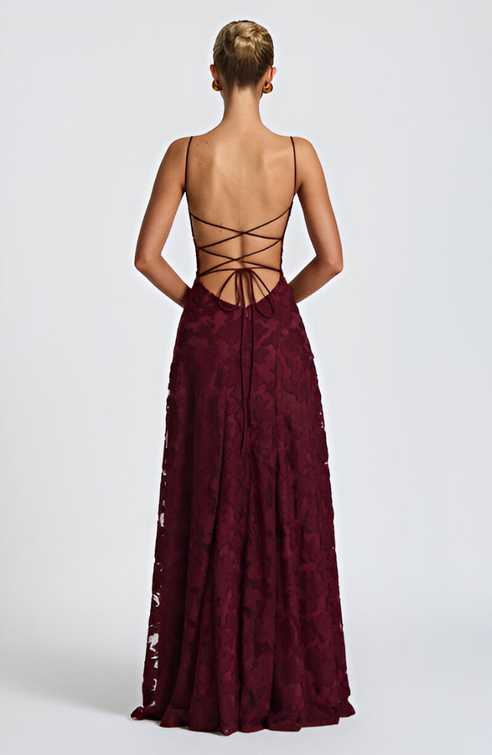Alona – Elegant Lace Corset Maxi Dress