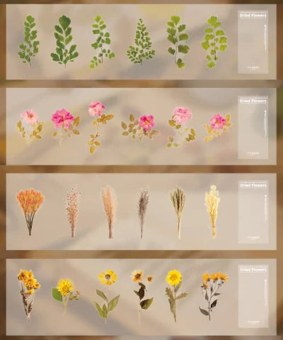 48-Piece Large Dried Flower Sticker Set