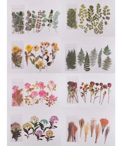 48-Piece Large Dried Flower Sticker Set