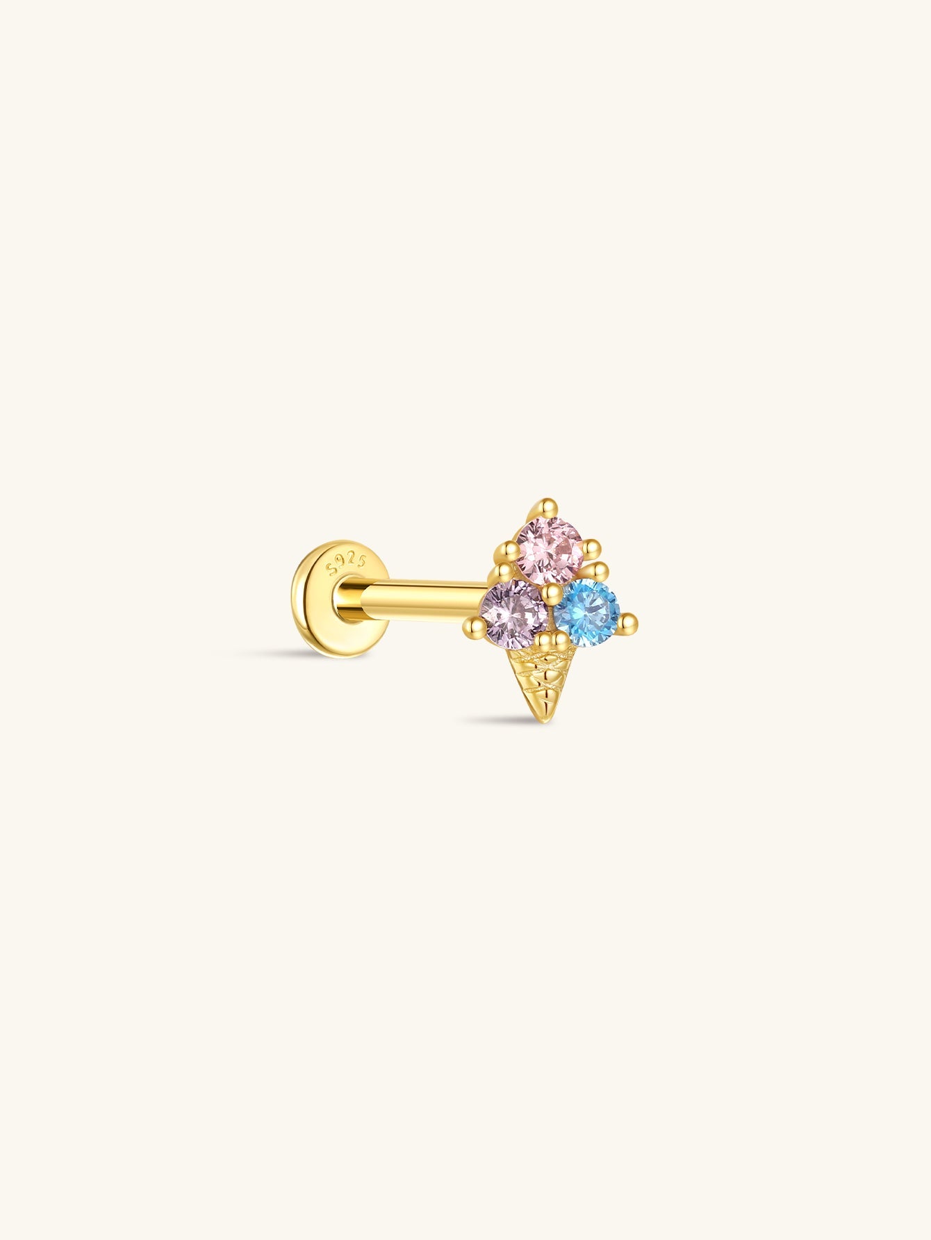 925 Sterling Silver Seaspritz Ice Cream Flatback