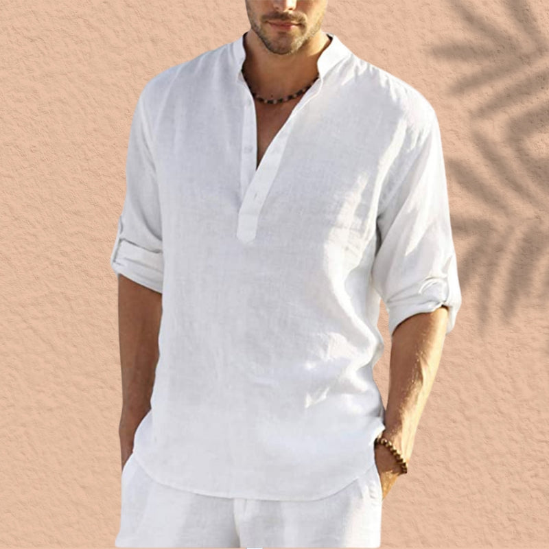 Abdeslam - Casual Long Sleeve Linen Shirt