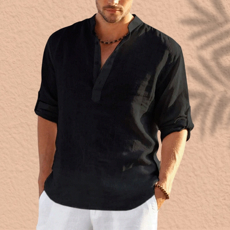 Abdeslam - Casual Long Sleeve Linen Shirt