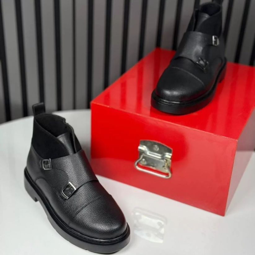 Abner – Leather Boots with Monk Strap