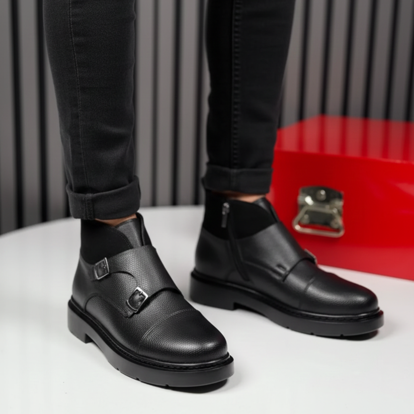 Abner – Leather Boots with Monk Strap