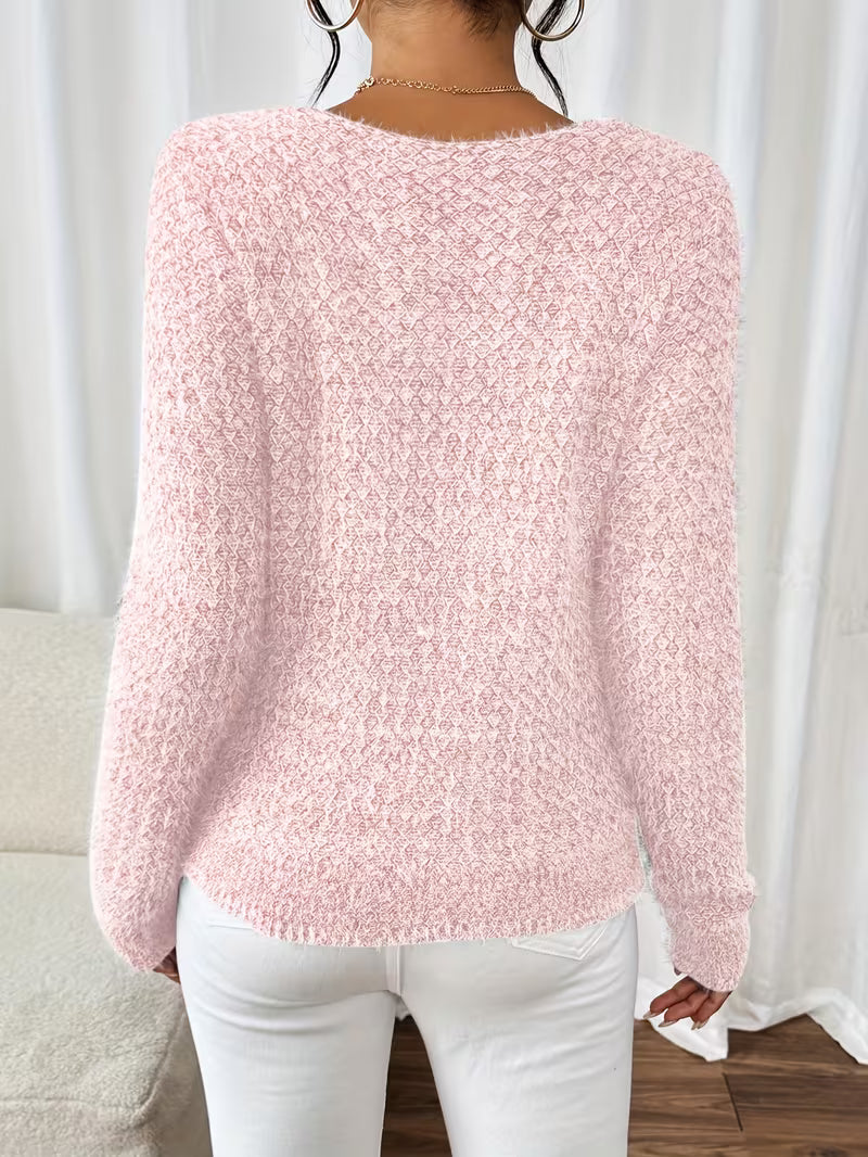 Aderah - Loose Fit V-Neck Sweater