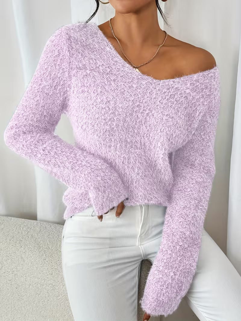 Aderah - Loose Fit V-Neck Sweater