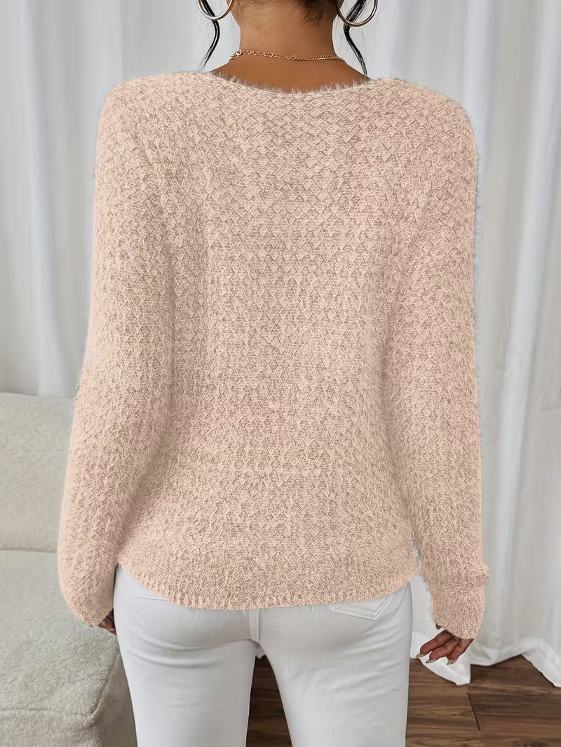 Aderah - Loose Fit V-Neck Sweater
