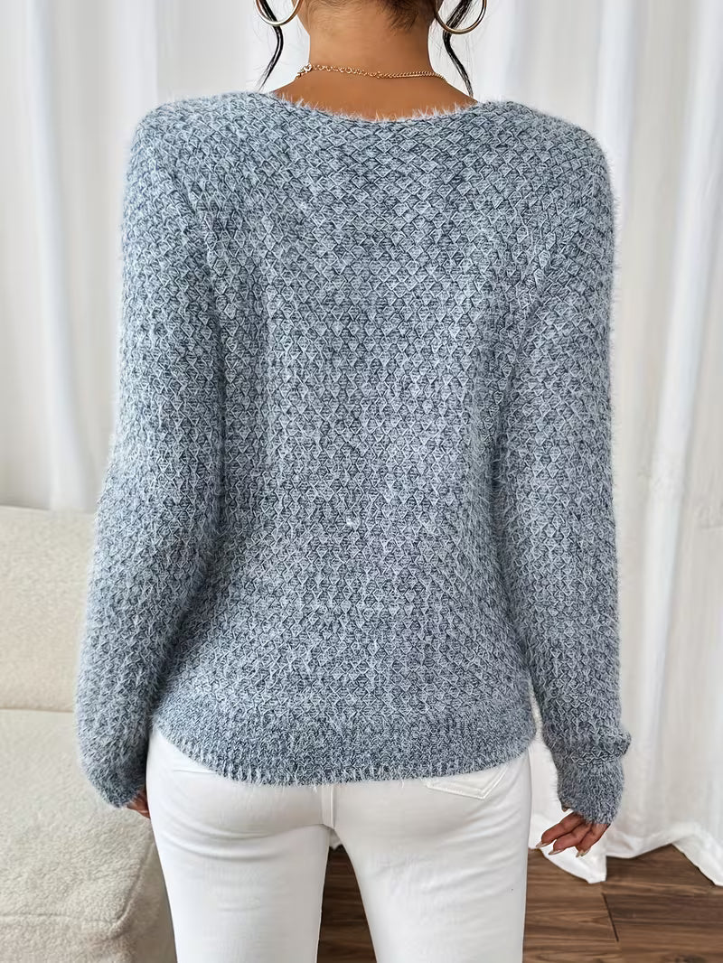 Aderah - Loose Fit V-Neck Sweater
