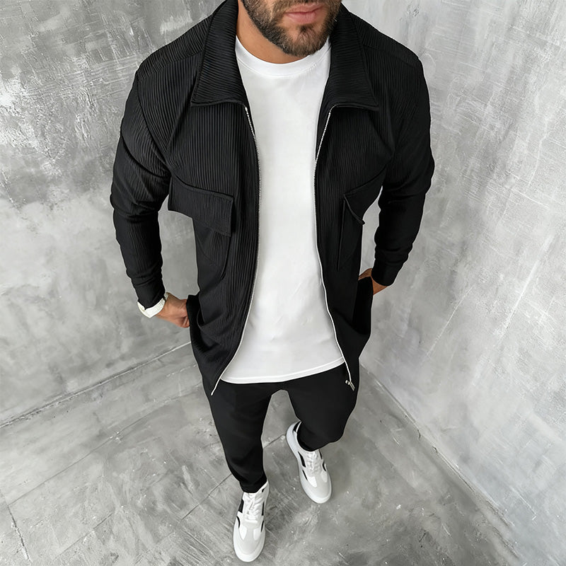Adonis – Jogging Suit with Zipper and Ribbed Knit