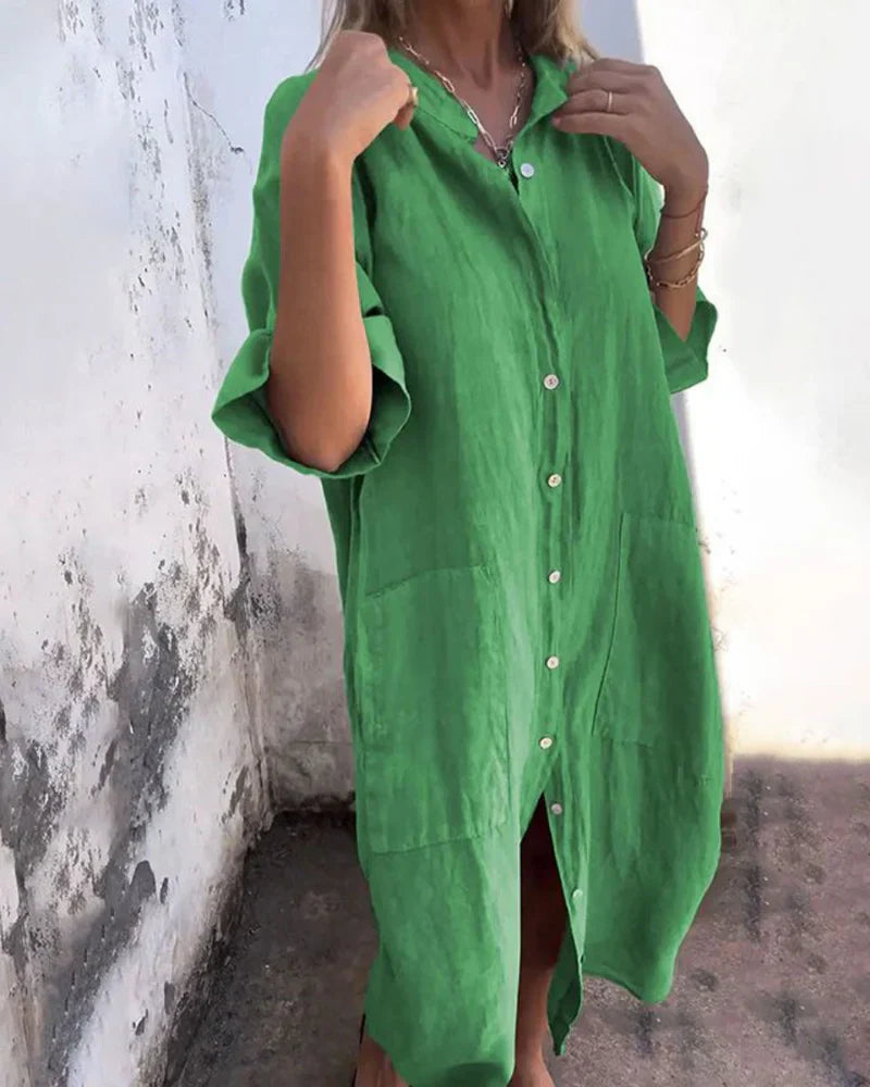 Aguilera – Stylish Shirt Dress with Buttons