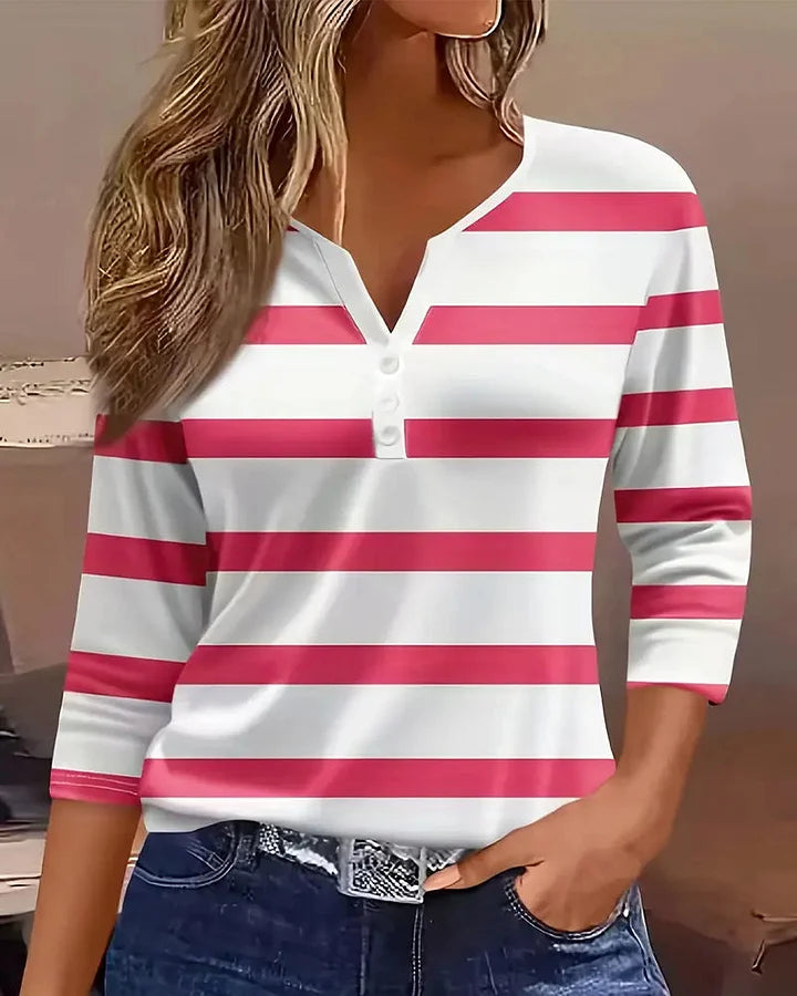Ainhoa – Long-Sleeved, Universal Striped Blouse
