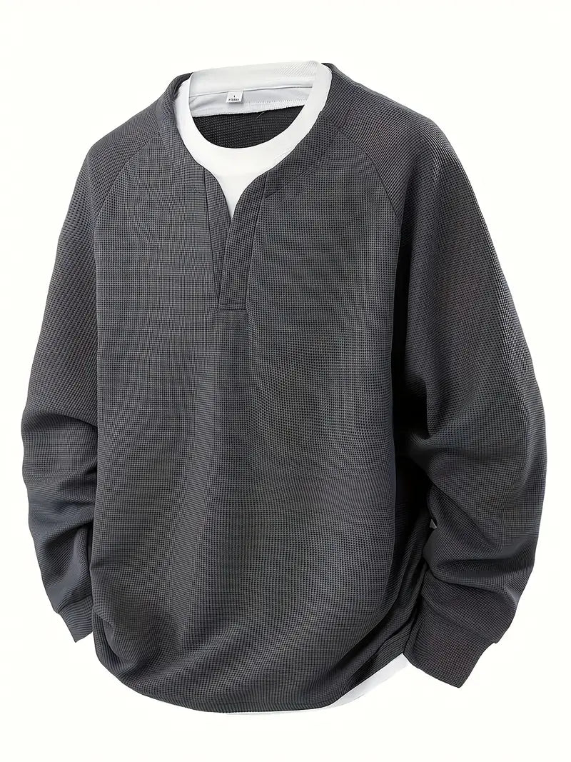 Aldous – Long-Sleeve Shirt with Waffle Pattern