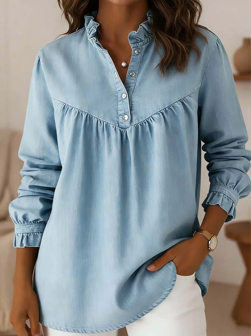 Aleska – Jeans Blouse with Buttons