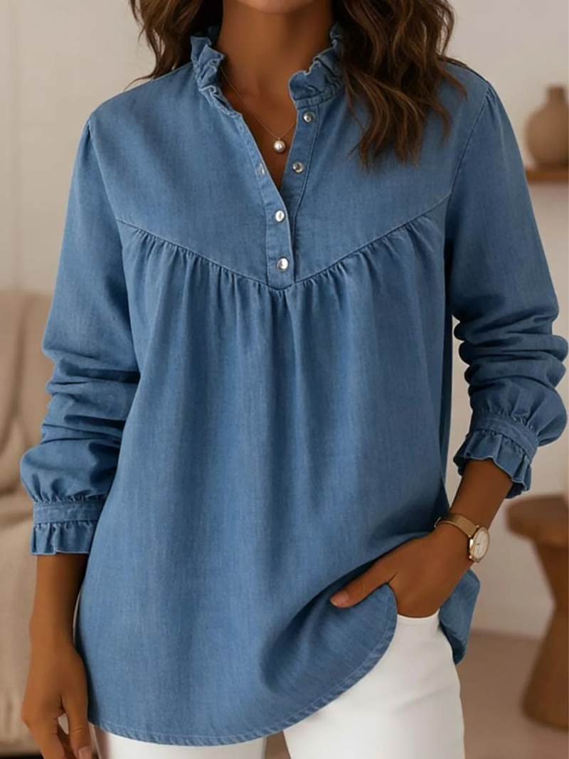 Aleska – Jeans Blouse with Buttons