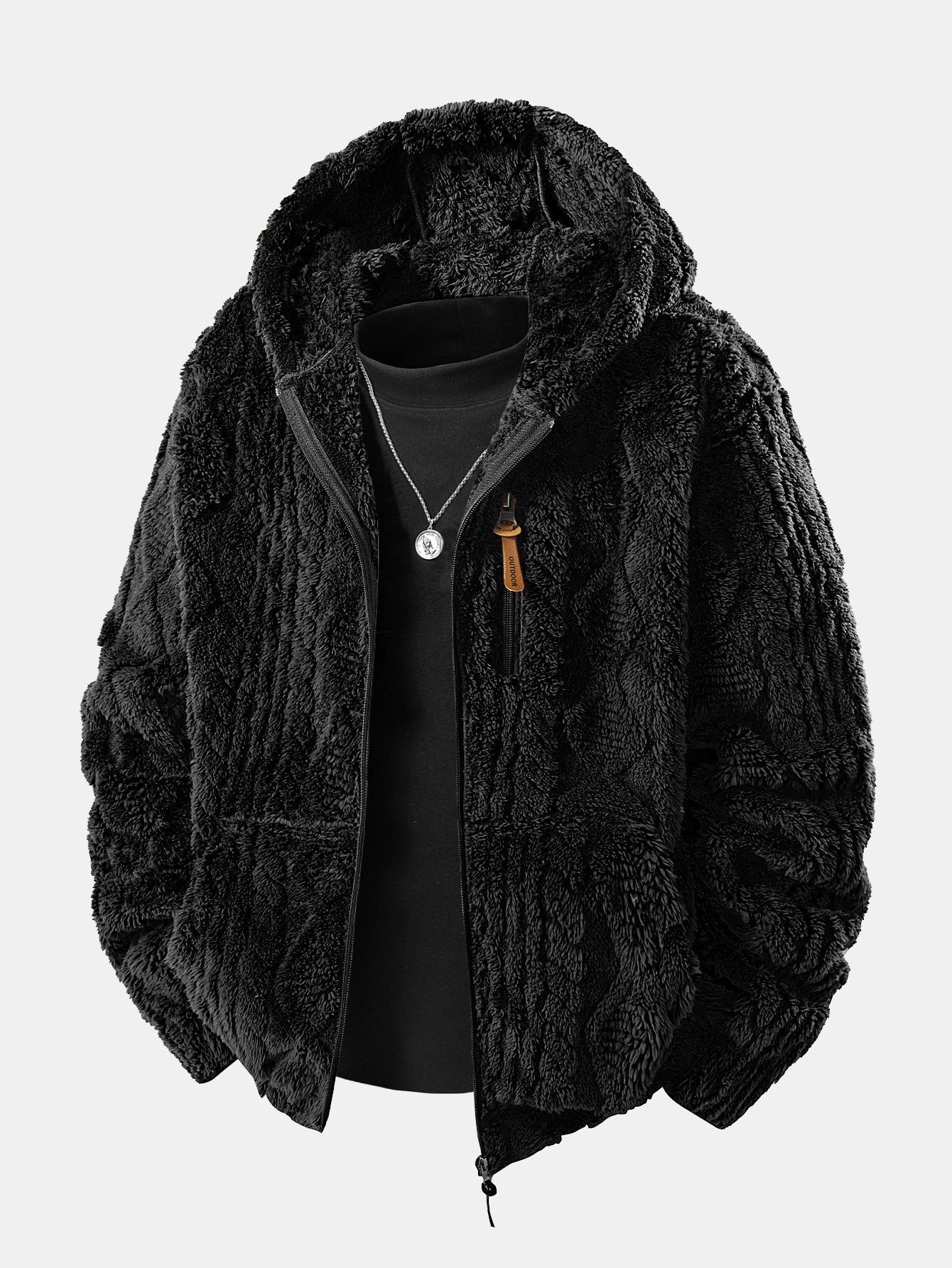 Alonzo – Geometric Jacquard Teddy Hoodie