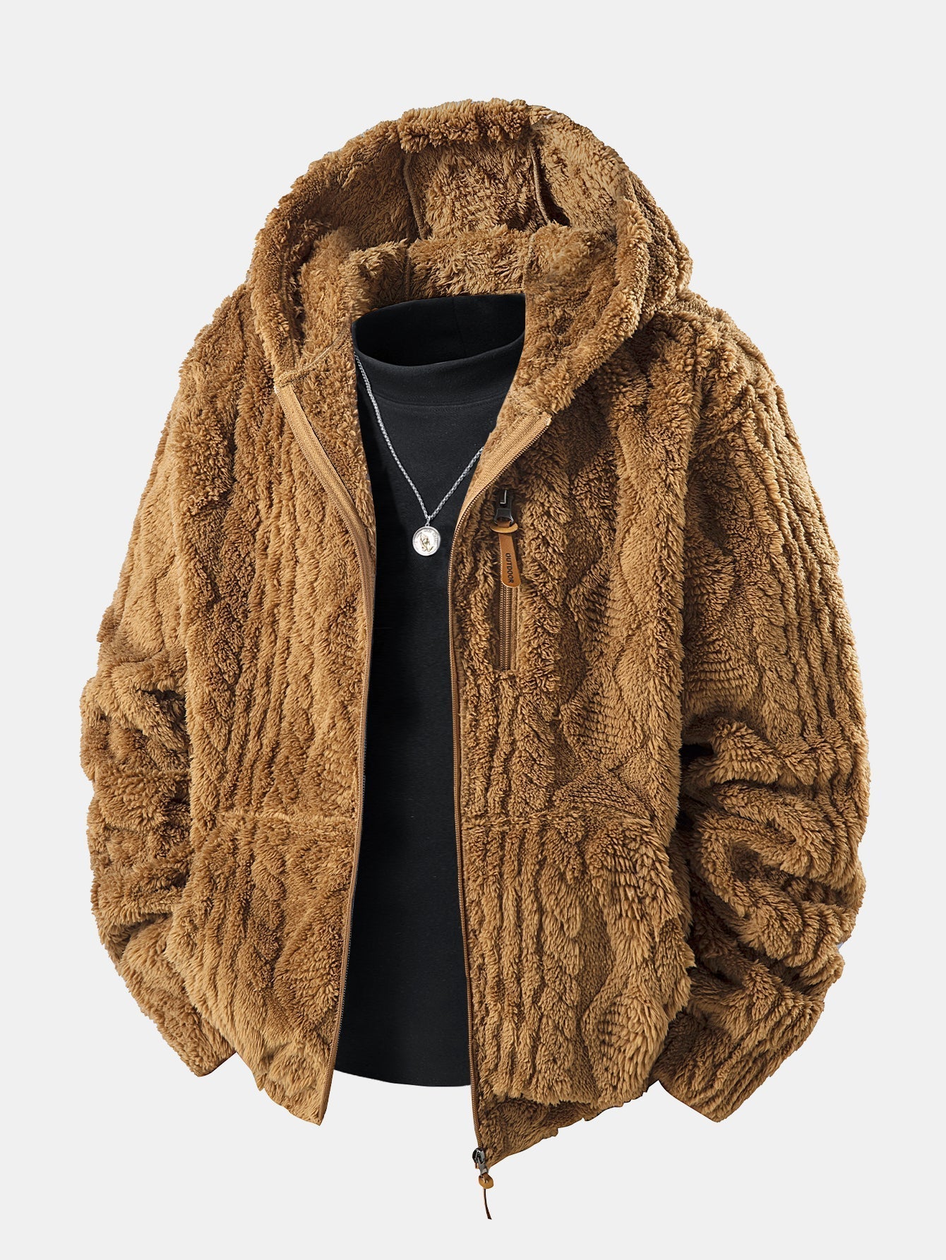 Alonzo – Geometric Jacquard Teddy Hoodie