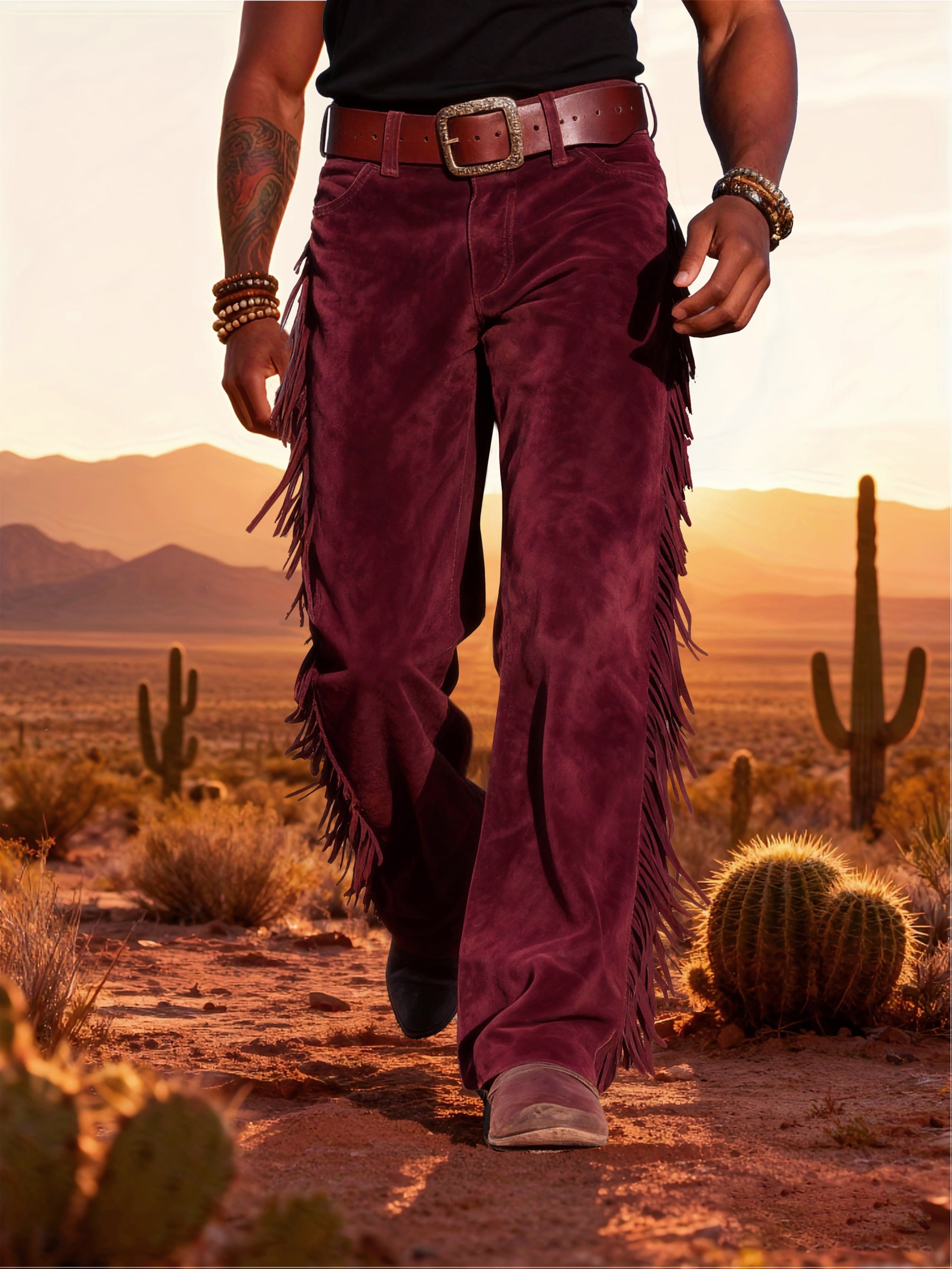 Altan – Casual Retro Western Pants with Fringes