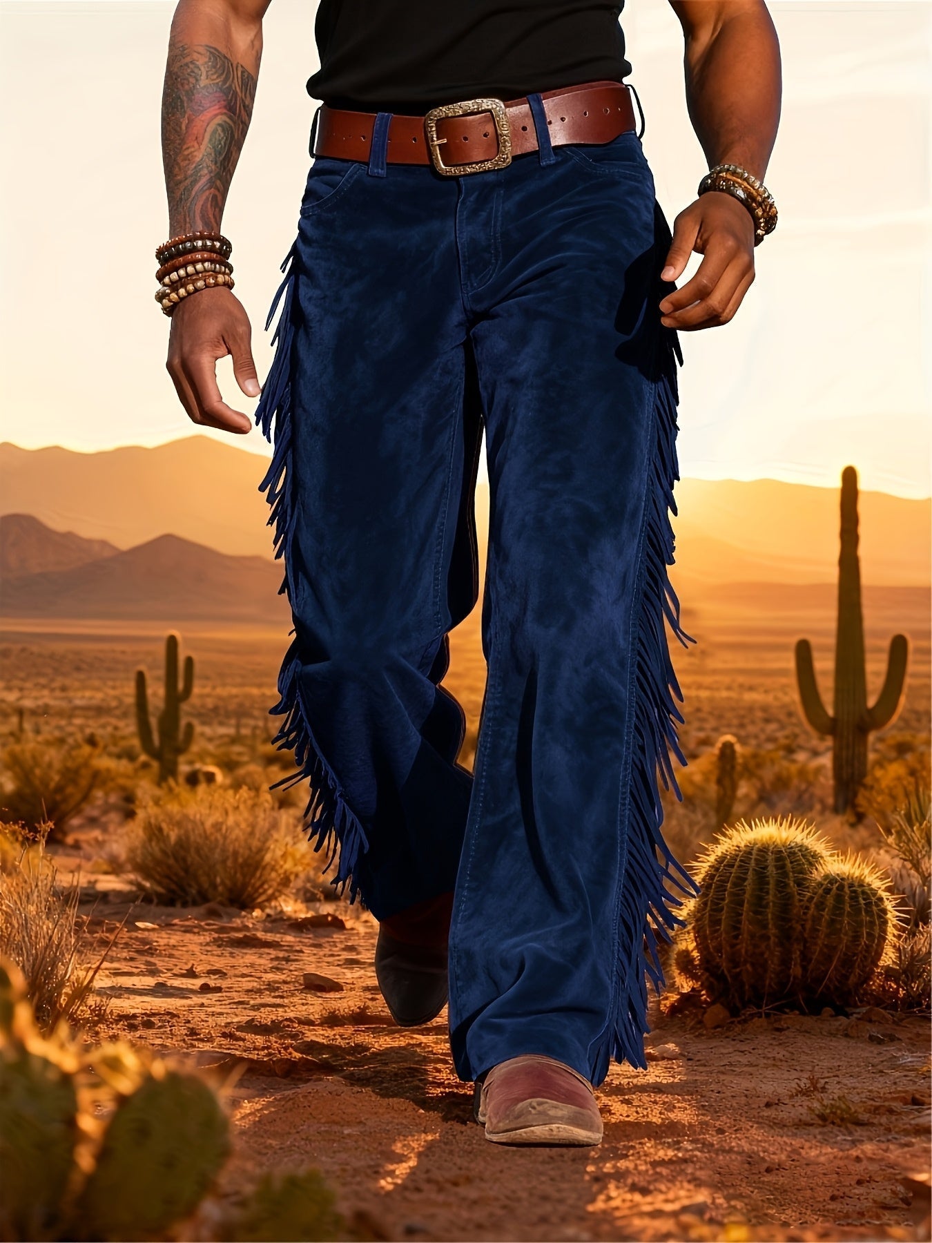 Altan – Casual Retro Western Pants with Fringes