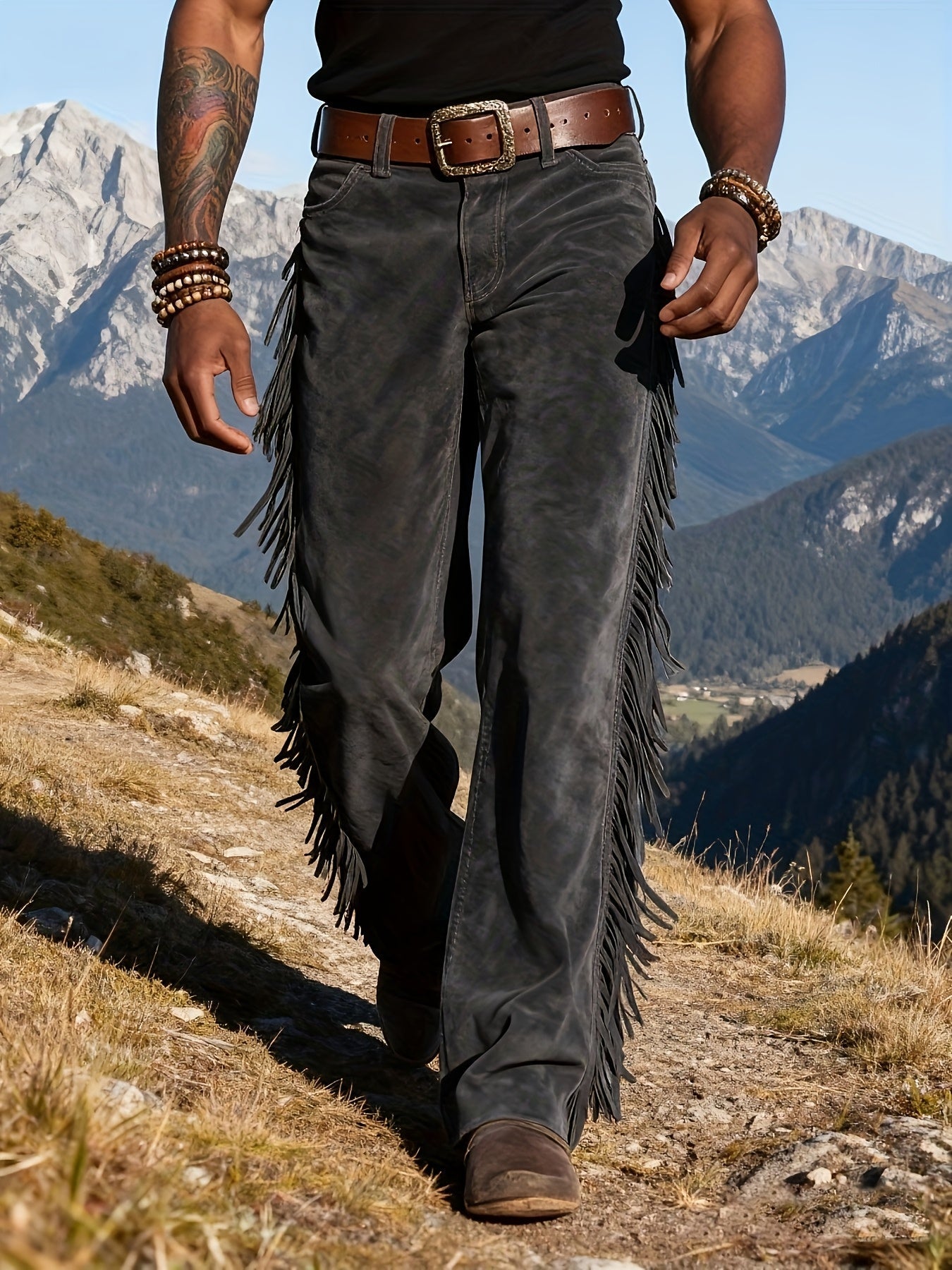 Altan – Casual Retro Western Pants with Fringes