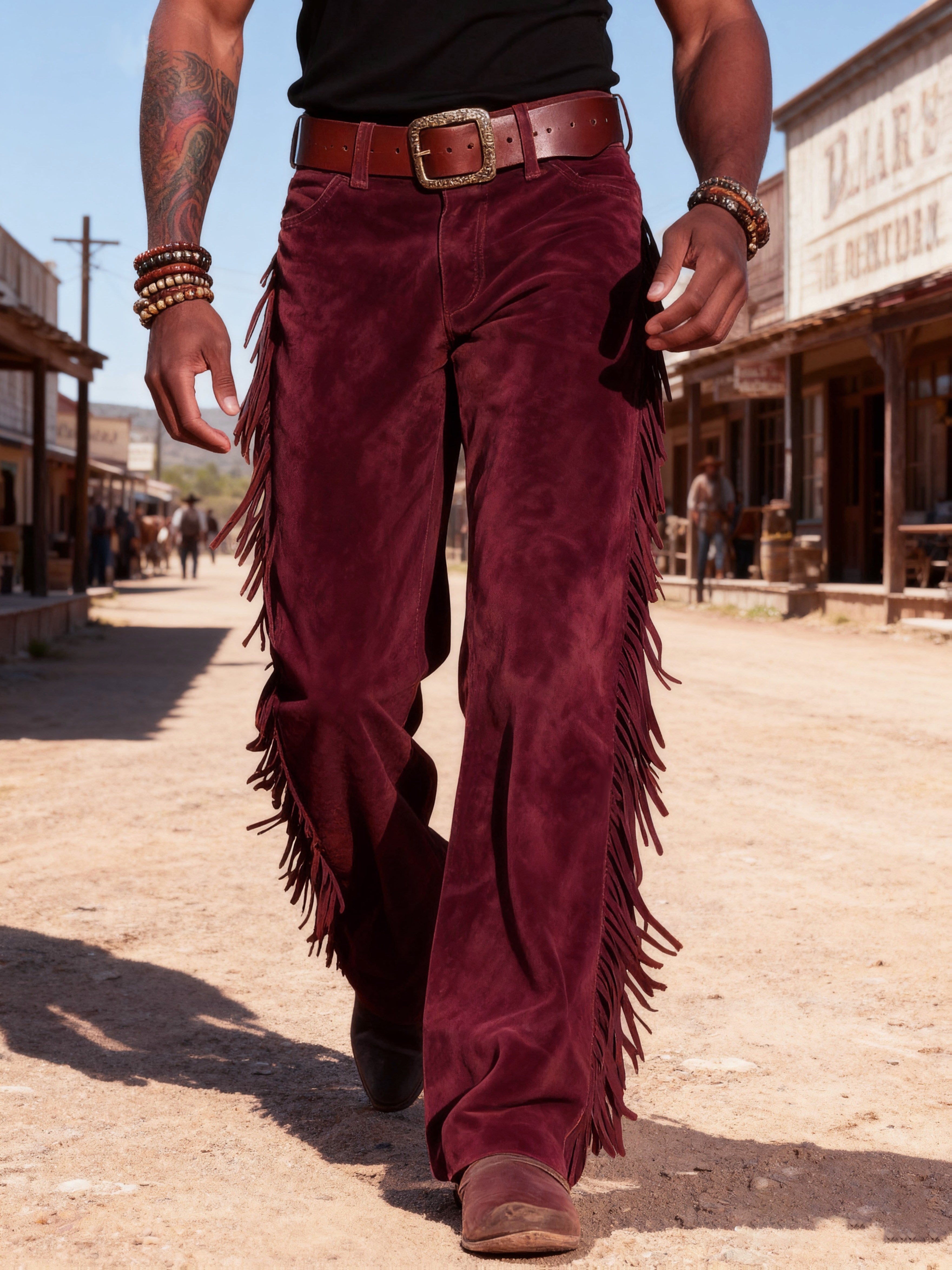 Altan – Casual Retro Western Pants with Fringes
