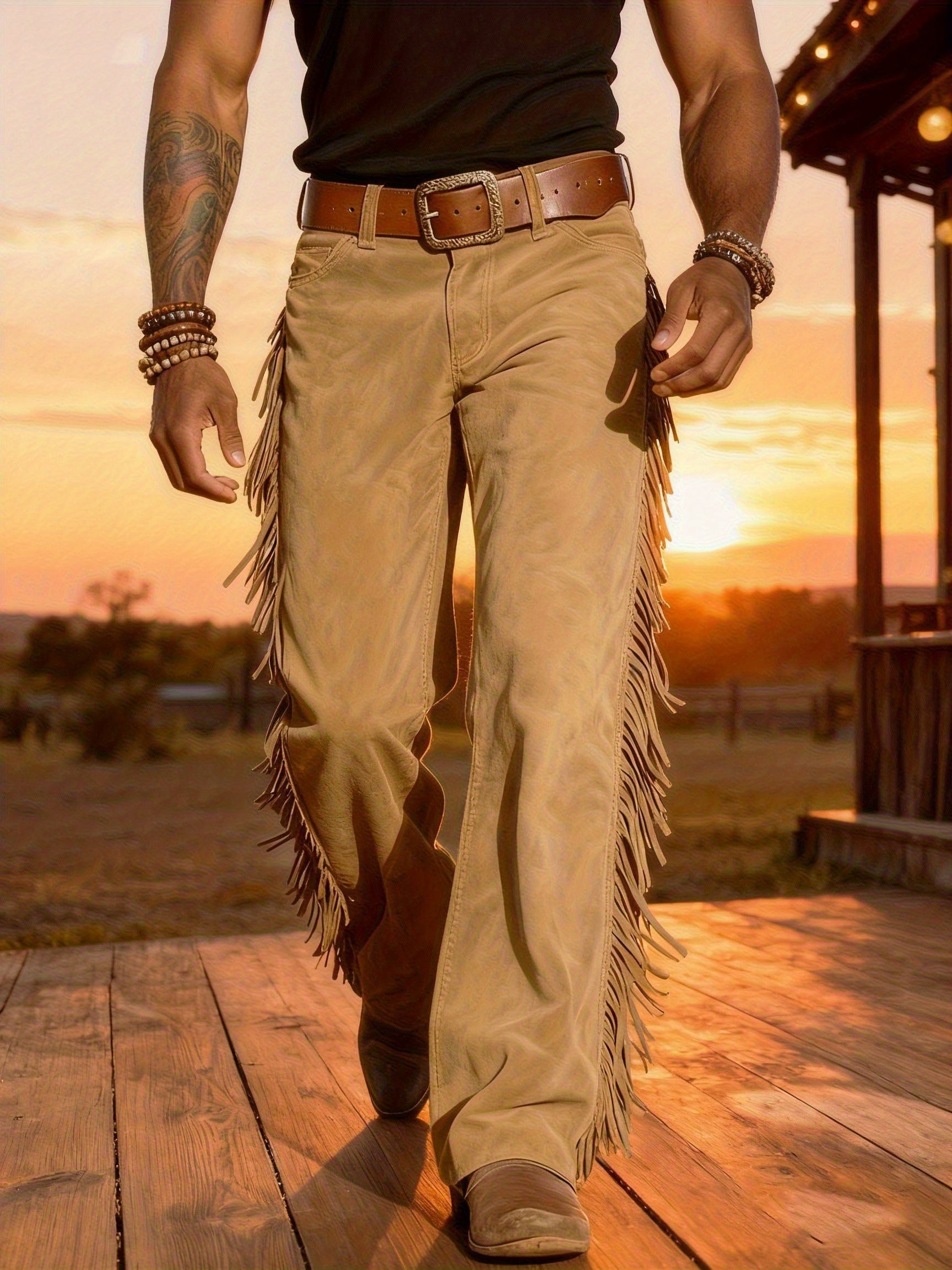 Altan – Casual Retro Western Pants with Fringes