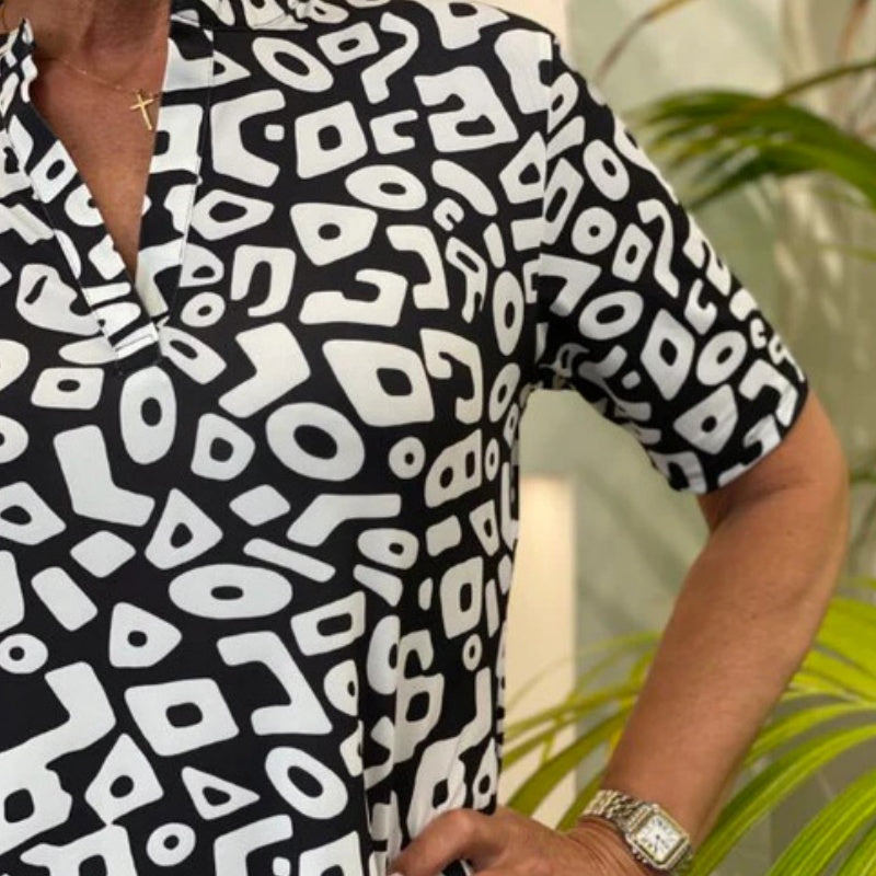 Aluna – Casual Mini Dress with Geometric Prints