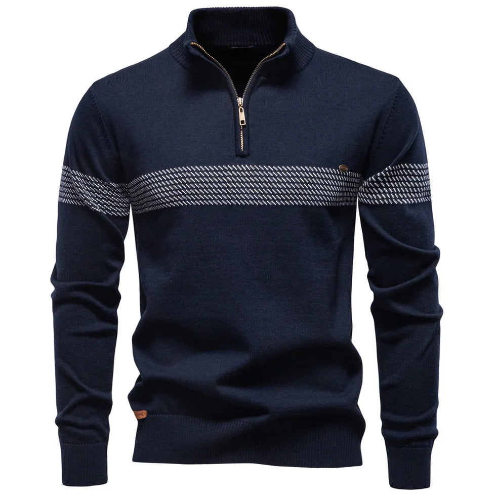 Amitai - Classic Knit Sweater with Half Zipper