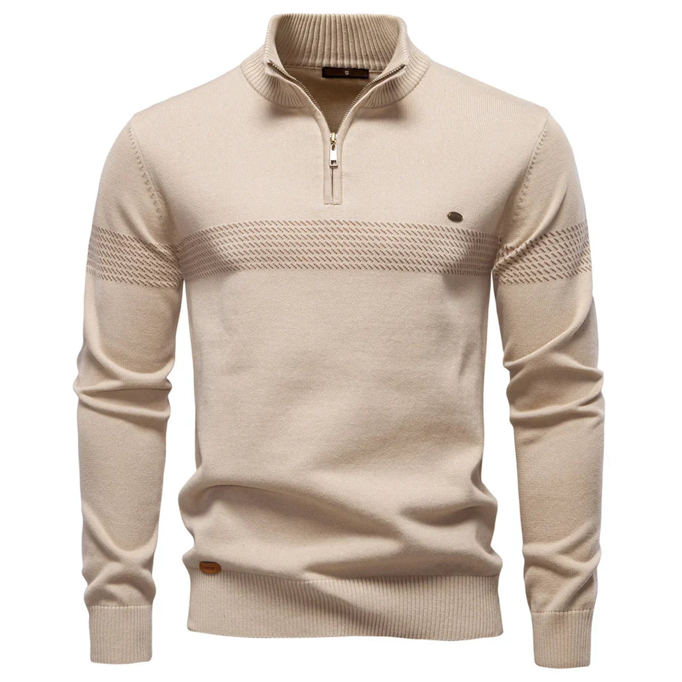 Amitai - Classic Knit Sweater with Half Zipper