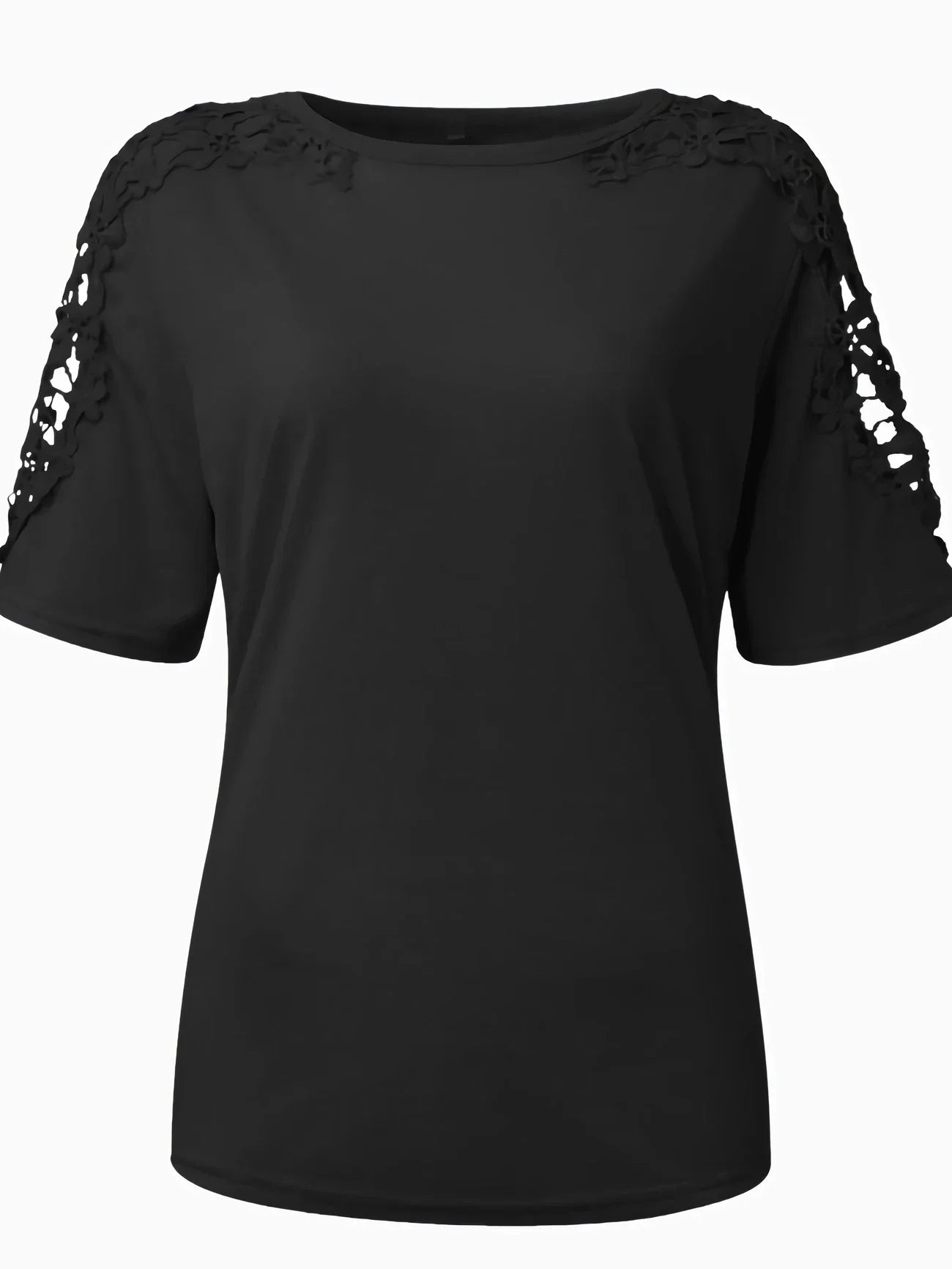 Ancuta – Elegant Summer Short Sleeve T-Shirt with Lace