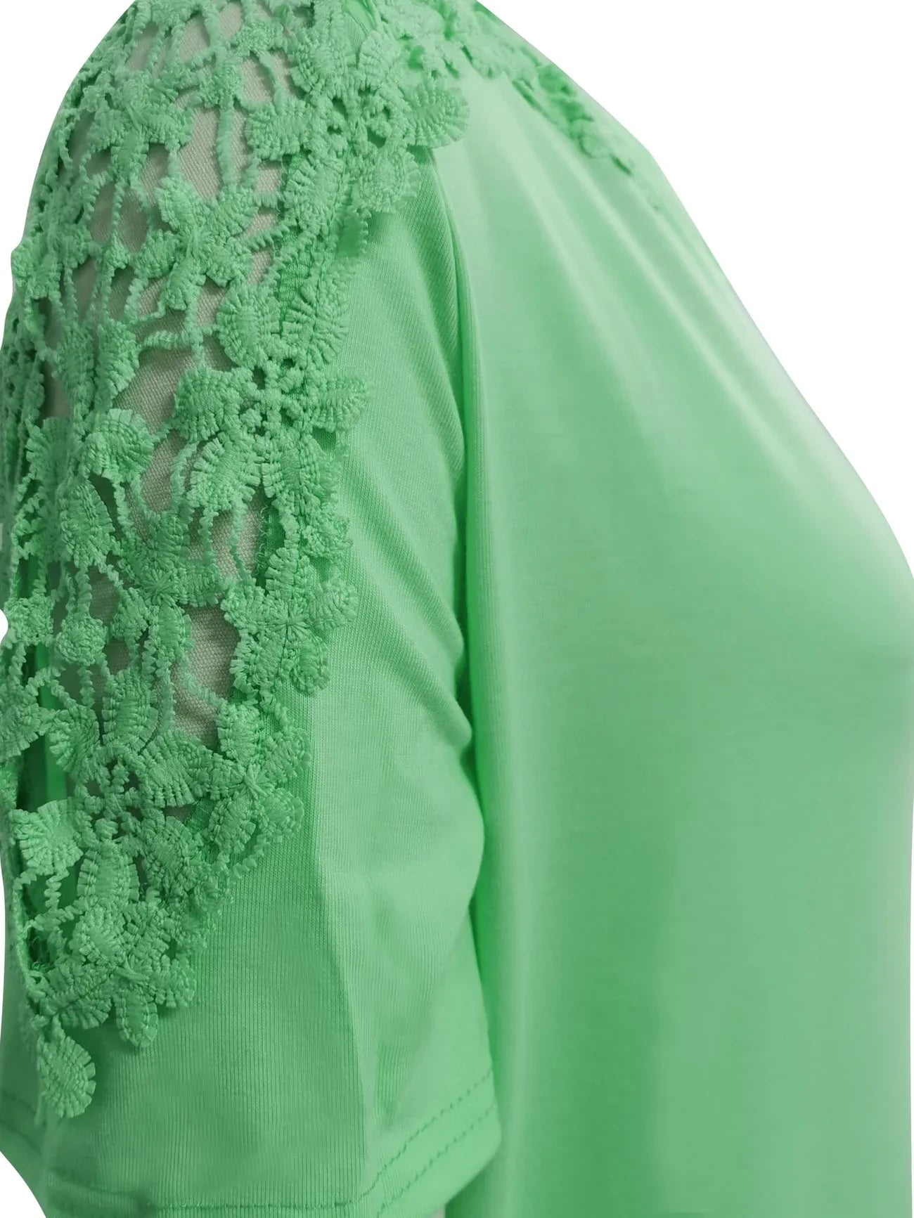Ancuta – Elegant Summer Short Sleeve T-Shirt with Lace