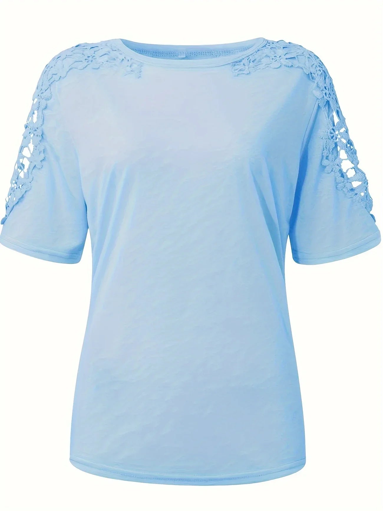 Ancuta – Elegant Summer Short Sleeve T-Shirt with Lace