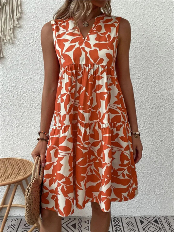 Angélica – Stylish Summer Dress with Leaf Pattern