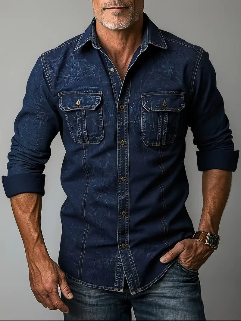 Angelo – Denim Shirt with Button Placket and Patch Pockets