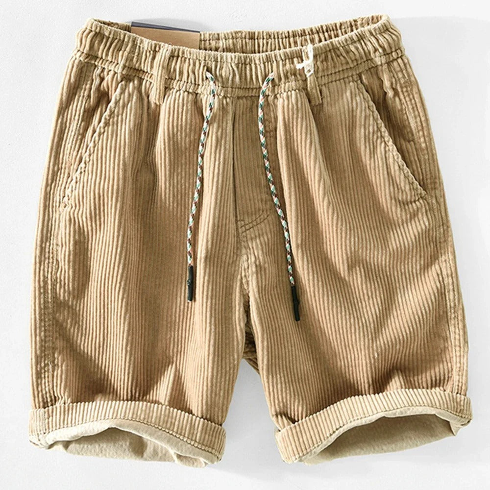 Anneliis – Cord Shorts with Elastic Waistband