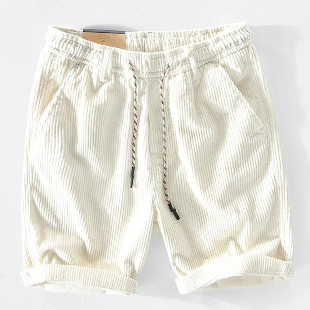 Anneliis – Cord Shorts with Elastic Waistband