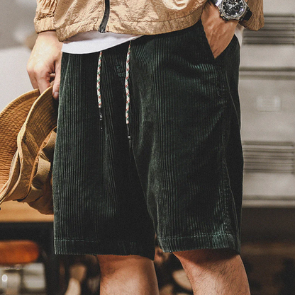 Anneliis – Cord Shorts with Elastic Waistband