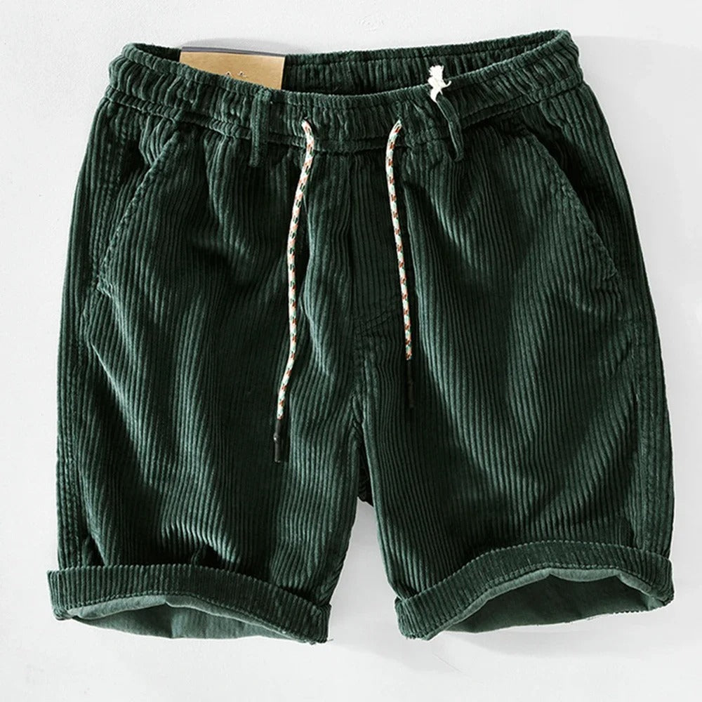 Anneliis – Cord Shorts with Elastic Waistband