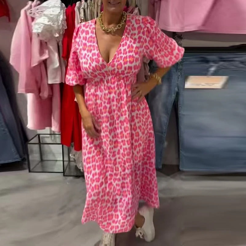 Annie – Summer Dress Made of Linen with V-Neck