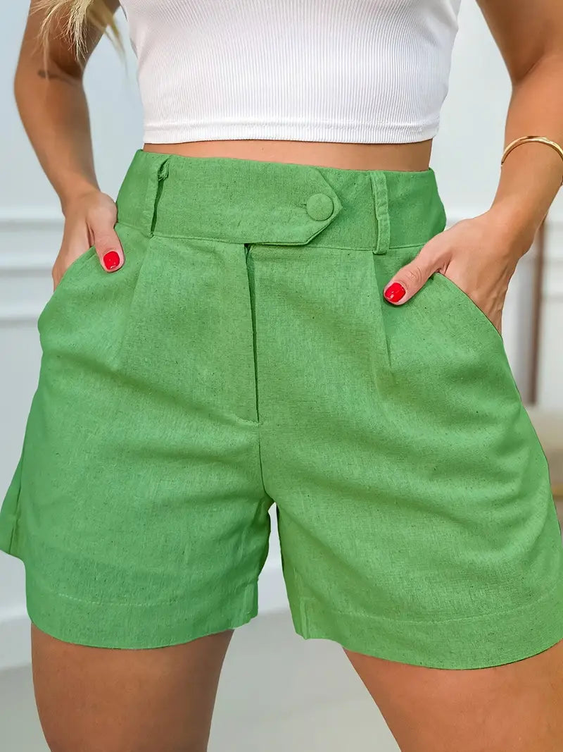 Annora – Casual Shorts with High Waist and Button