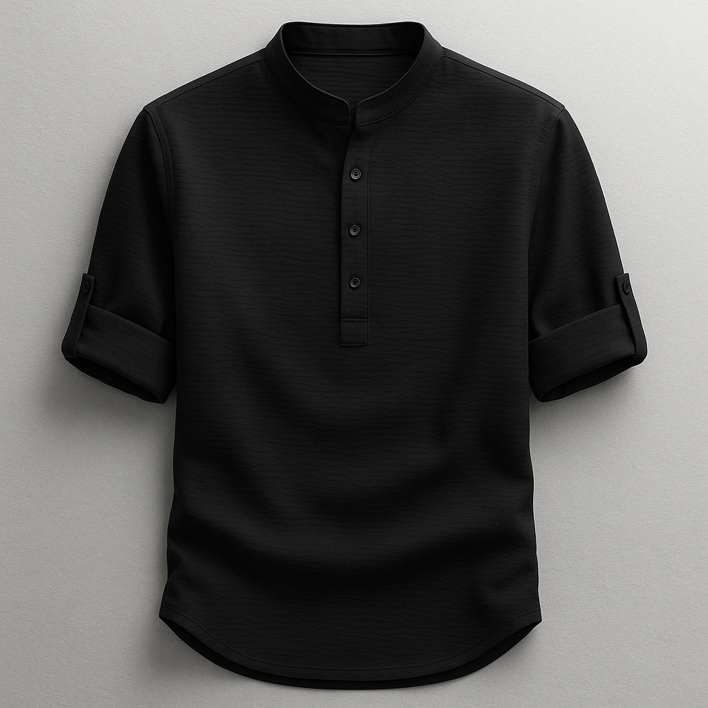 Antero – Long Sleeve Shirt with Henley Collar