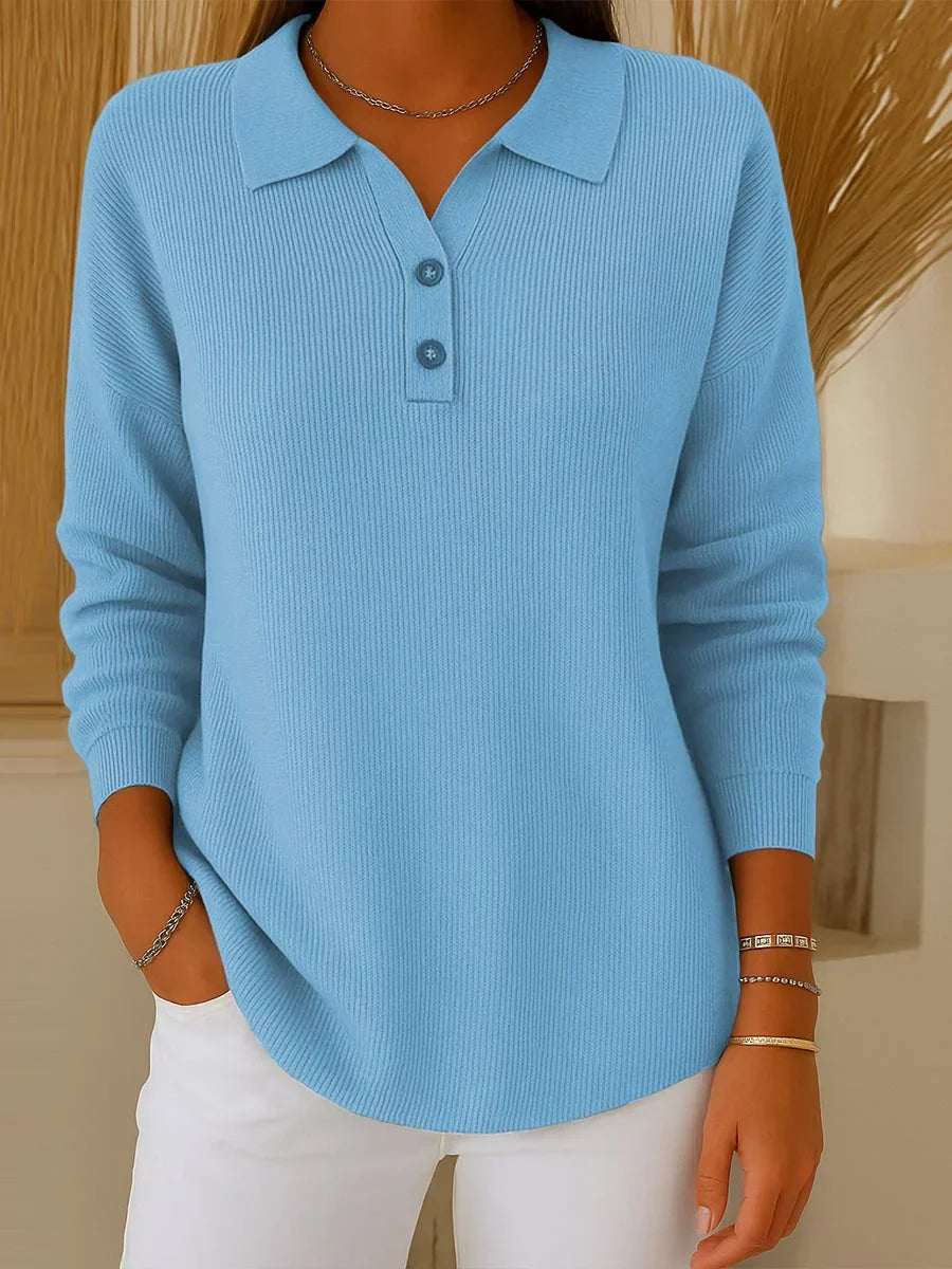 Aranka – Long-Sleeved Top with Notched Collar