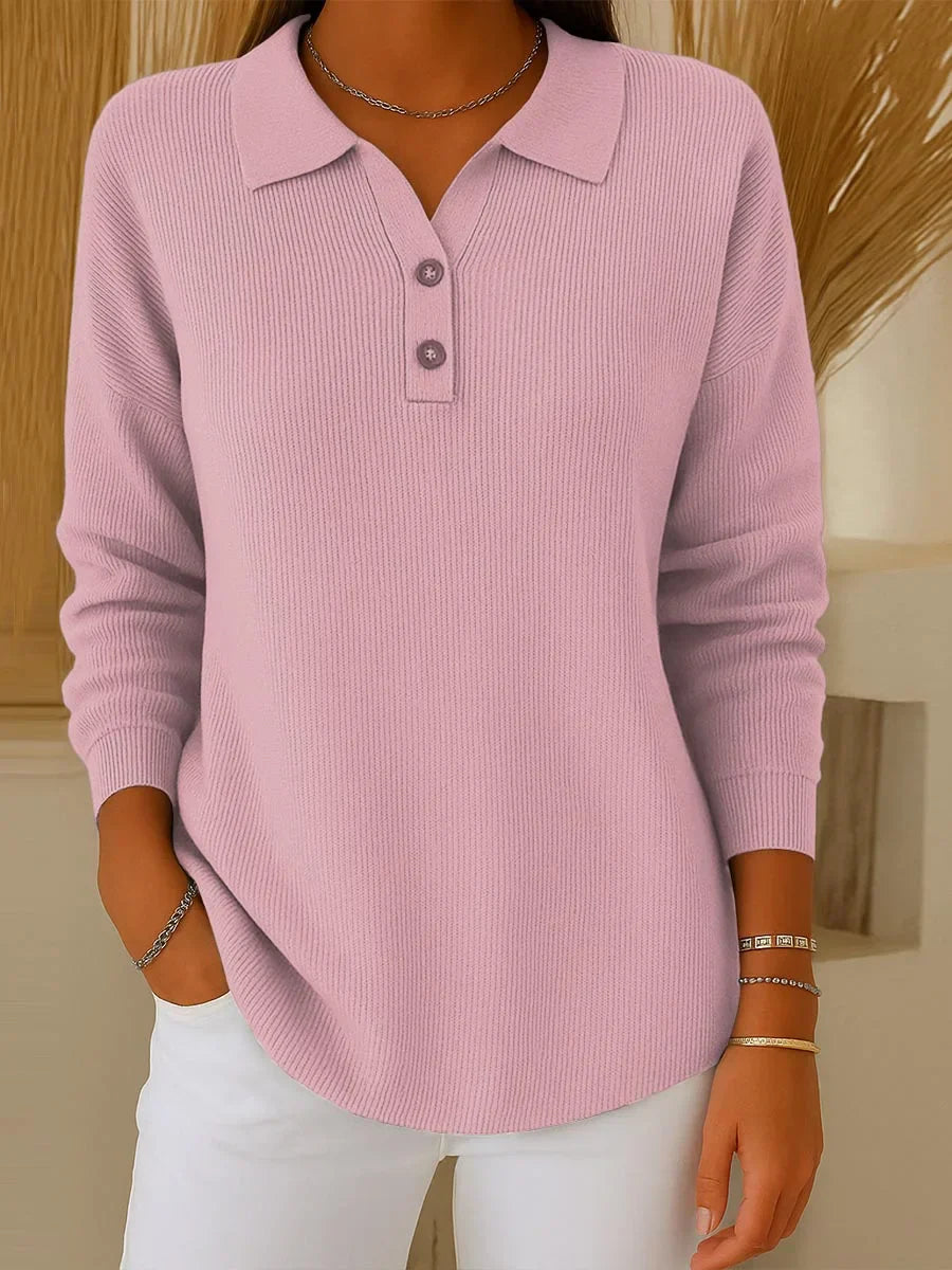Aranka – Long-Sleeved Top with Notched Collar