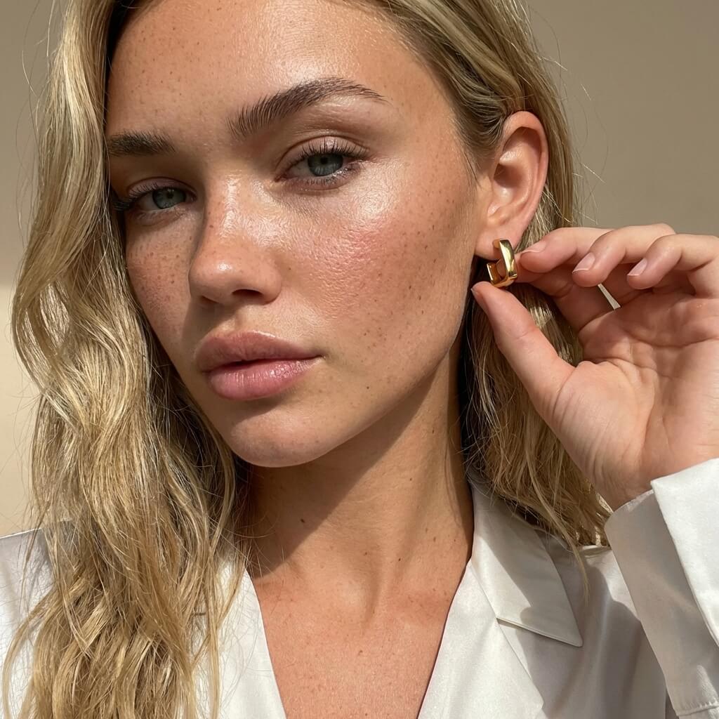 Arcform Small Square Huggie Hoop Earrings