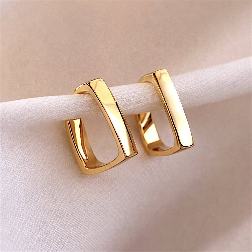 Arcform Small Square Huggie Hoop Earrings