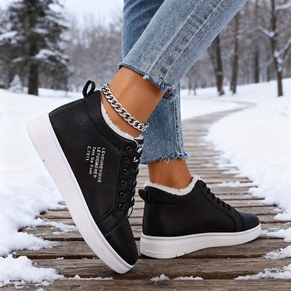 Arlena – Winter Lace-Up Sneakers with Fleece Lining
