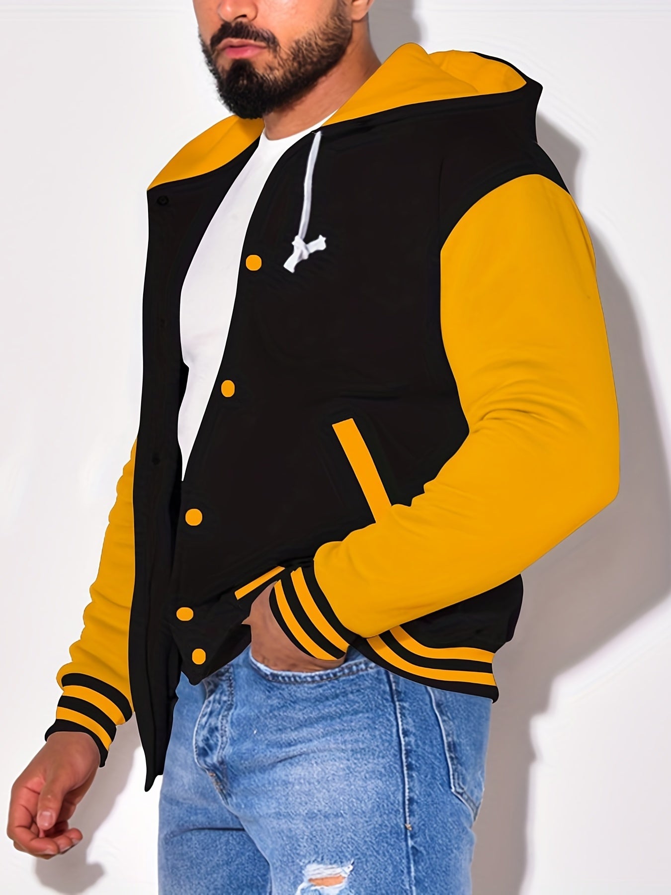 Askhat - Long-Sleeve Baseball Jacket with Hood