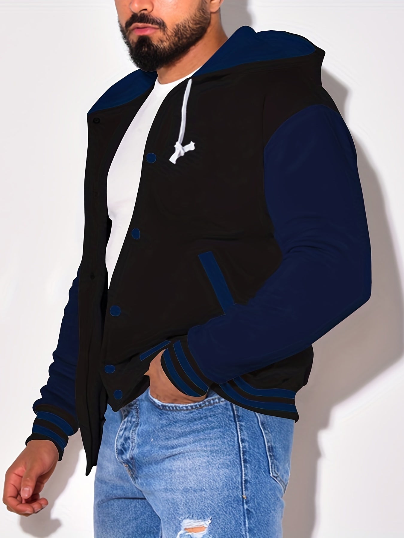 Askhat - Long-Sleeve Baseball Jacket with Hood