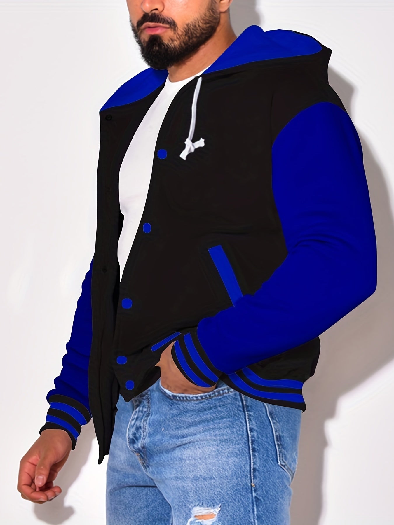 Askhat - Long-Sleeve Baseball Jacket with Hood