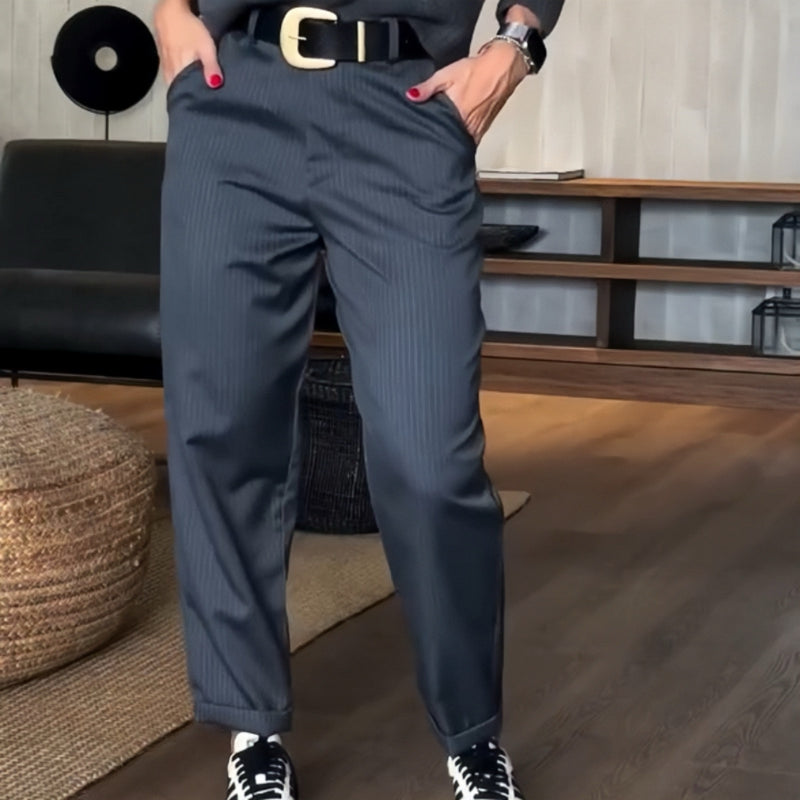 Asuman – Casual Straight Pants with High Waist