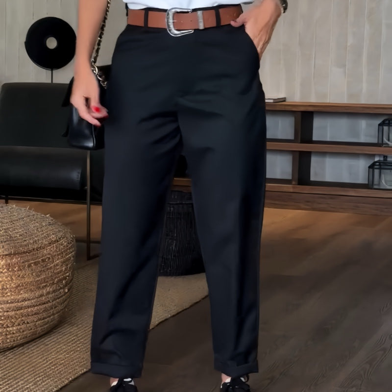 Asuman – Casual Straight Pants with High Waist